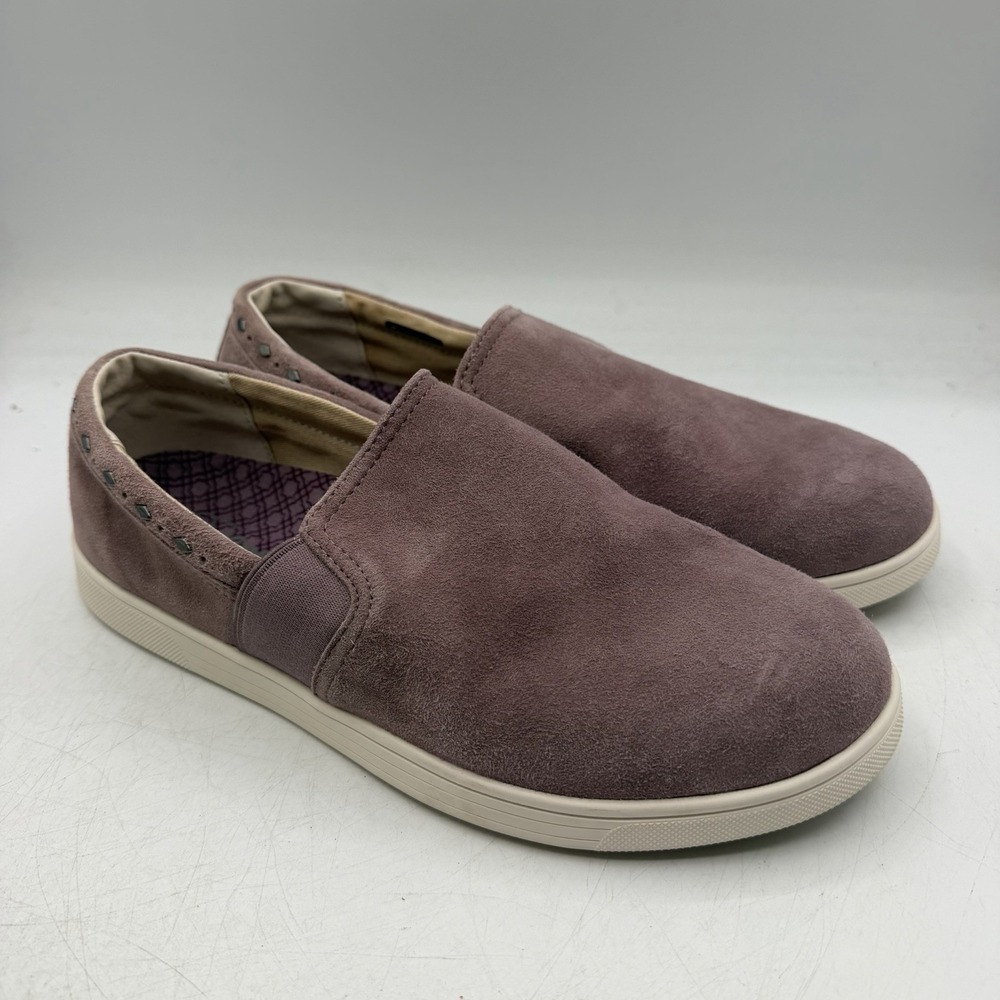 Spenco Santa Barbara Rivet Shoes Womens Sz 9 D Elderberry Suede Sip On Loafers